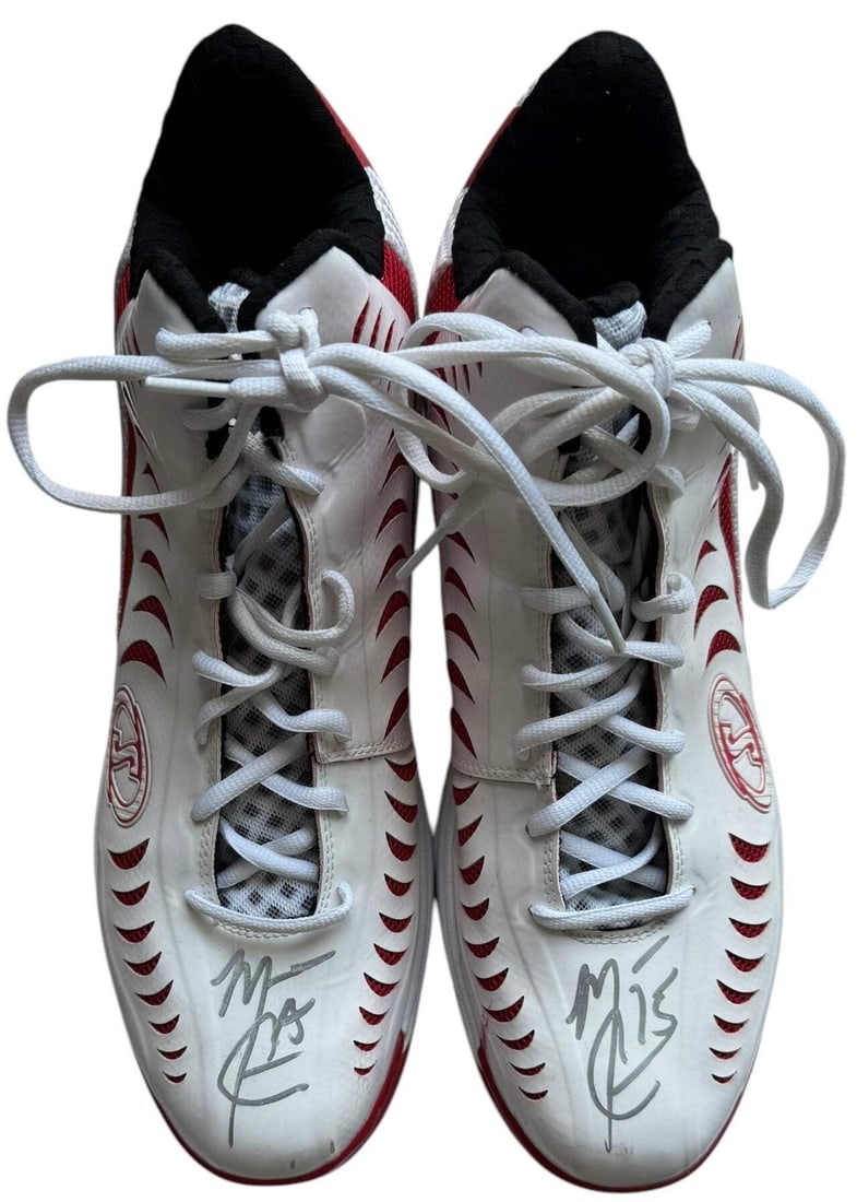 Game used Spalding basketball sneakers autographed by Chalmers (1 of 4)