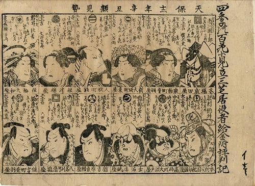1841 Japanese Woodblock Prints Kabuki Actor Salary Rating Hyobanki 3 Sheets: 1841 Japanese Woodblock Prints Kabuki Actor Salary Rating Hyobanki 3 Sheets Item Specifics: Subject: Kabuki Actor Ranking Material: Paper Style: Japanese Product Disclaimer: Please review the full des