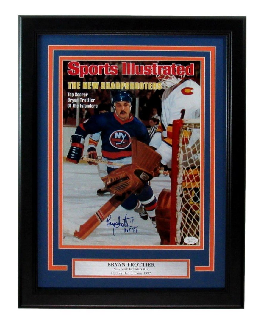 Bryan Trottier Signed HOF Photo Inscribed 11x14 NY Islanders Framed By JSA (1 of 4)