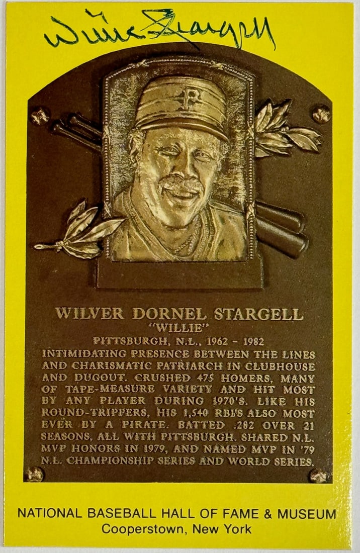 Willie Stargell JSA Plaque Hall Fame Autographed (1 of 2)