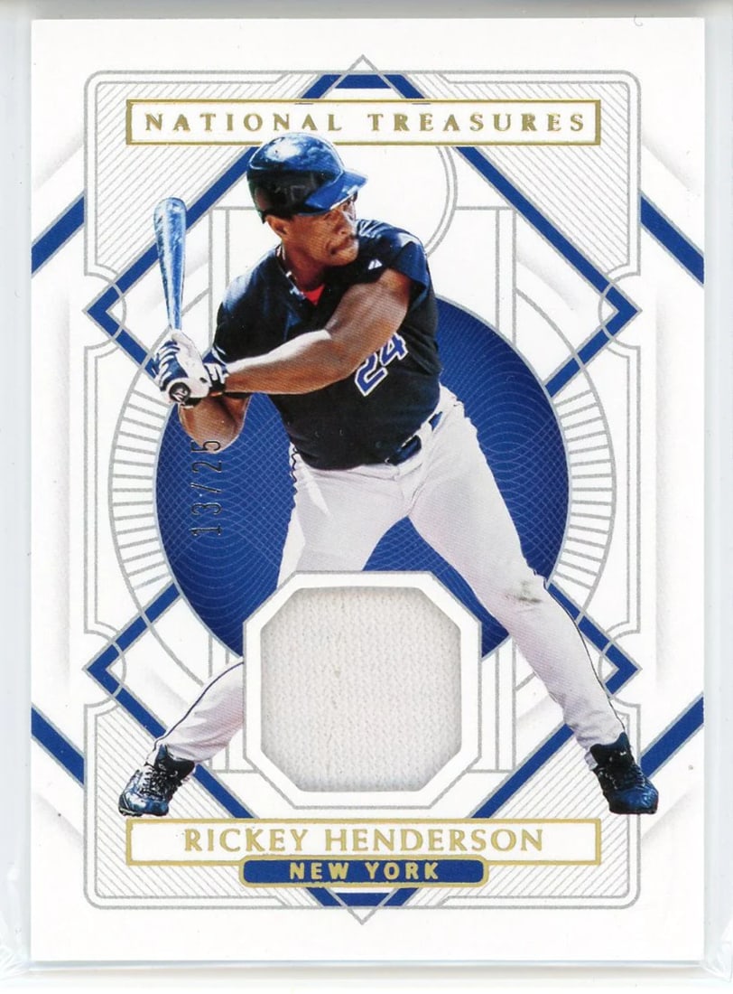 Henderson Rickey 2021 Patch Card National Panini Treasures #70 (1 of 2)