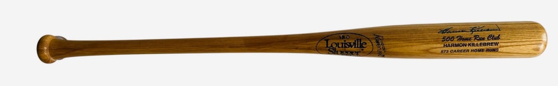 Killebrew Slugger Bat Autographed By Harmon Beckett: Killebrew Slugger Bat Autographed By Harmon Beckett Signed in blue sharpie across the barrel of the bat, Harmon Killebrew's autograph adds a unique touch to this Louisville Slugger Bat. The item has b