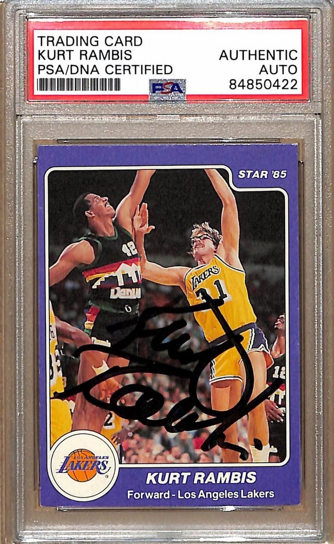 1984-85 Star Company #180 Kurt Rambis Lakers Signed/ Auto Card PSA/ DNA 178932 (1 of 2)