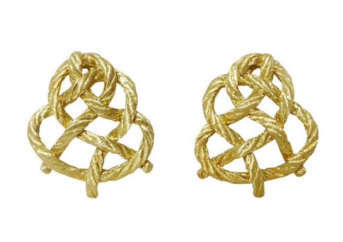 Gianmaria Buccellati 18k Yellow Gold Twisted Wire Designer Clip On Earrings (1 of 2)