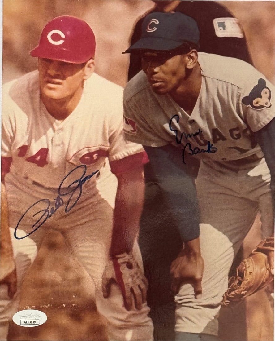 Pete Rose & Ernie Banks Autographed 8x10 Photo (JSA) (1 of 1)