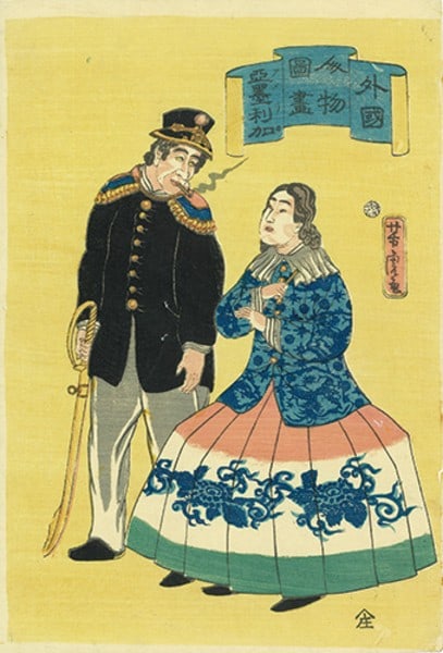 Japanese Woodblock Print Utagawa Yoshitora America Foreigner Yokohama e Art: Japanese Woodblock Print Utagawa Yoshitora America Foreigner Yokohama e Art Item Specifics: Artist: Utagawa Yoshitora Subject: Foreigners America Yokohama-e Material: Washi Paper Style: Japanese Size: