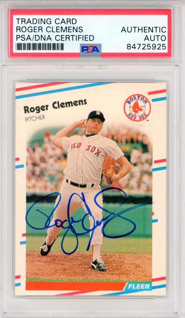Roger Clemens Autographed 1988 Fleer Card #349 (PSA Auto) (1 of 2)