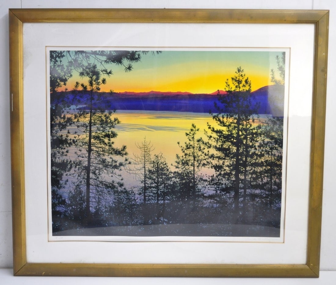 Signed Silkscreen Print Lake Tahoe from Crystal Bay by David Maes Gallegos ED35 (1 of 10)