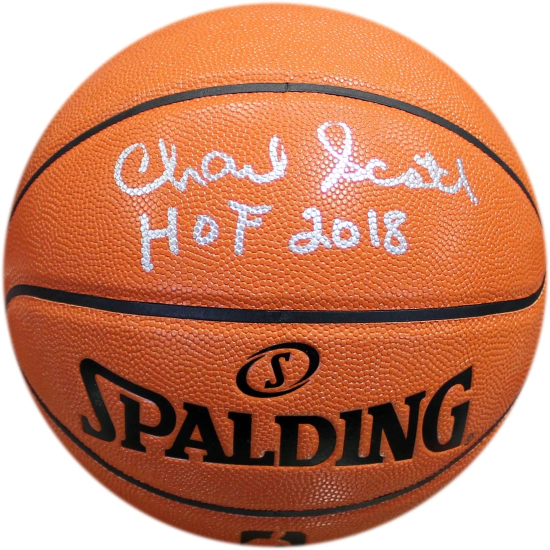Scott Charlie HOF 2018 Autographed Basketball (1 of 2)