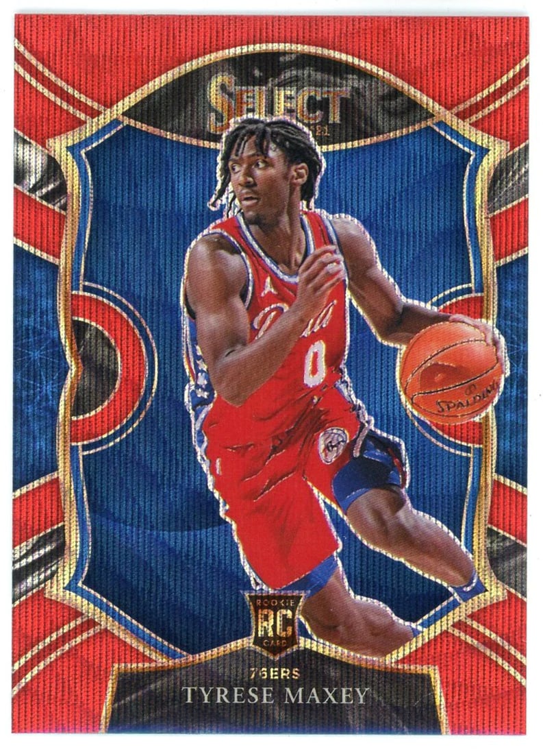 Tyrese Maxey 2020-21 Panini Select Concourse Red Prizm Rookie Card #81 (1 of 2)