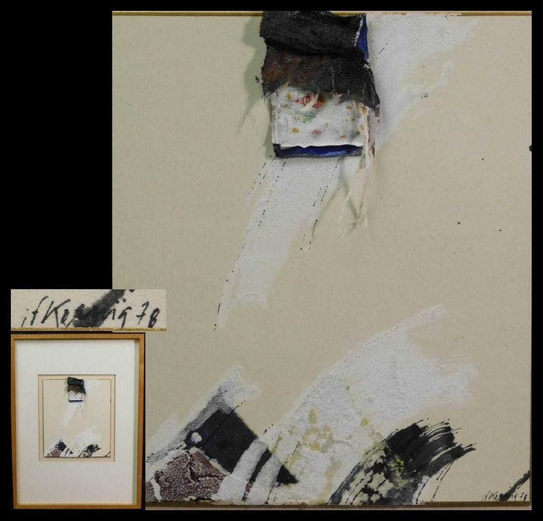 Signed Framed Abstract Mixed Media By John Koenig 1978: Signed Framed Abstract Mixed Media By John Koenig 1978 Item Specifics: Artist: John Franklin Koenig Unit Of Sale: Single Piece Signed By: John Franklin Koenig Image Orientation: Portrait Size: Small S