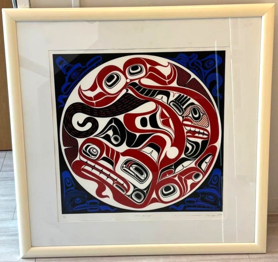 Yukie Adams Sea Wolf AP 1993 Native American Silkscreen Art Print (1 of 8)