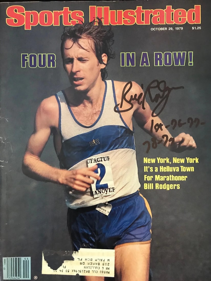 Bill Rodgers Autographed Sports Illustrated October 29 1979: Bill Rodgers Autographed Sports Illustrated October 29 1979 Item Specifics: This is a Bill Rodgers Autographed Sports Illustrated Magazine Signed in black sharpie across the front of the magazine