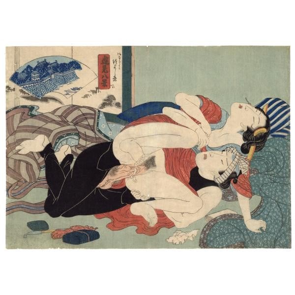 Utagawa Kuniyoshi Woodblock Print Eight Views of Omi Japanese Ukiyo e Art (1 of 2)