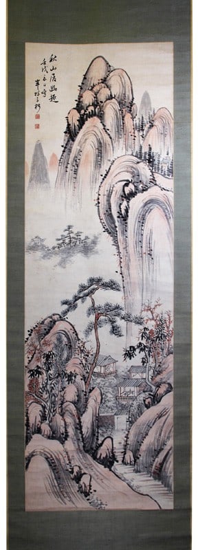 Antique Japanese Scroll Murayama Hanboku Literati Painting Bunjin ga Boxed (1 of 1)