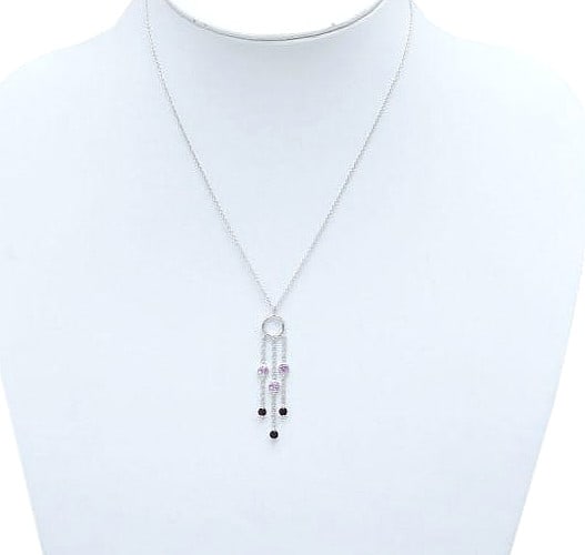 Tiffany & Co Garnet Sapphire Swing Drop Dangle 18k White Gold Necklace Pendant: Tiffany & Co Garnet Sapphire Swing Drop Dangle 18k White Gold Necklace Pendant Item Specifics: Closure: Spring Ring Occasion: Anniversary Birthday Christening Christmas Confirmation/Communion Engageme
