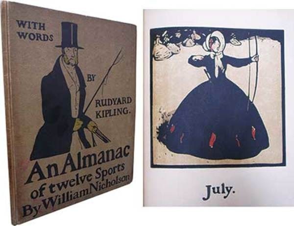 1897 William Nicholson Almanac of Twelve Sports Rudyard Kipling 1st Ed Woodblock: 1897 William Nicholson Almanac of Twelve Sports Rudyard Kipling 1st Ed Woodblock Item Specifics: Artist: William Nicholson Subject: Sports Material: Paper Style: Japanese Size: 32 x 25 cm Year Of Prod