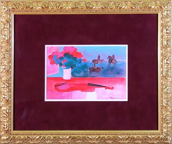 Paul Guiramand Noble Original Gouache Painting Signed French Modern Art (1 of 1)
