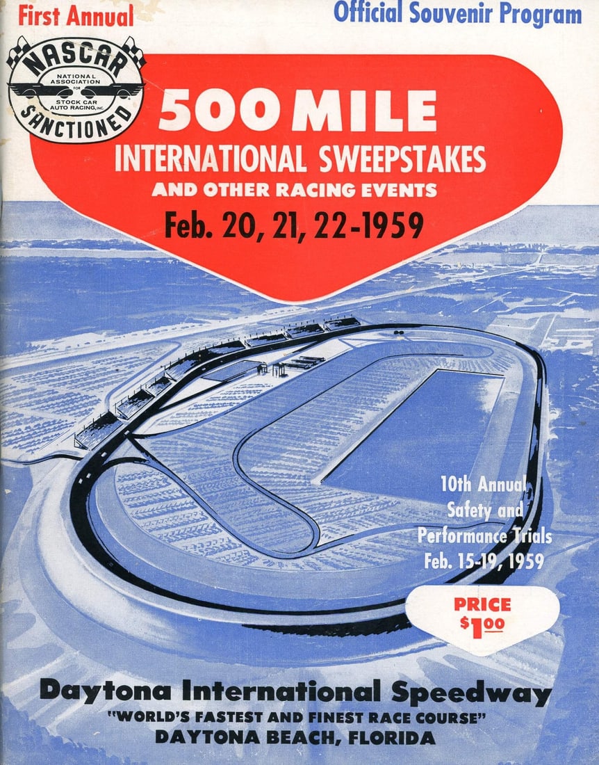 First Annual Daytona 500 Original Program: First Annual Daytona 500 Original Program The First Annual Daytona 500 Original Program is a piece of racing history, featuring the inaugural event's schedule and results. This program showcases the