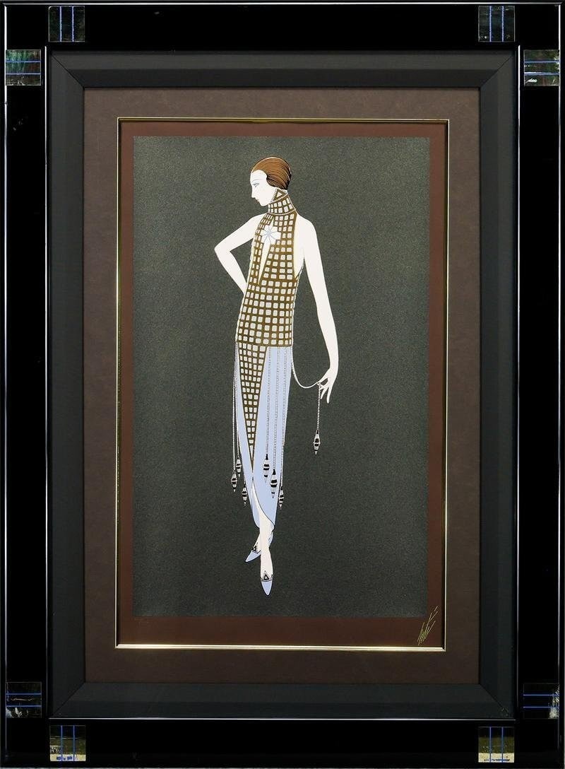 ERTE Duingnie Serigraph Signed XLI/ CCL Limited Edition Framed Art Deco (1 of 7)