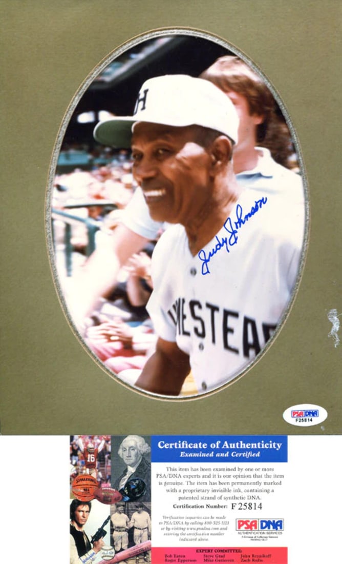 Johnson Judy Autographed 8x10 Photo: Johnson Judy Autographed 8x10 Photo Item Specifics: Brand: Professional Sports Authenticator (PSA) This is Judy Johnson Autographed 8x10 Photo Signed in blue pen Item is authenticated by PSA/DNA