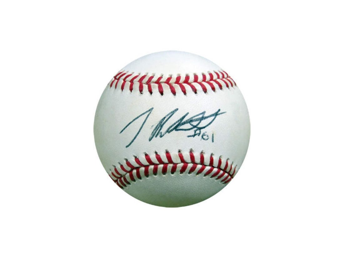 Josh Beckett Autographed Baseball: Josh Beckett Autographed Baseball Signed by Boston Red Sox ace Josh Beckett, this baseball boasts a bold black signature on the sweet spot. The signature is a notable feature of this item, located pro