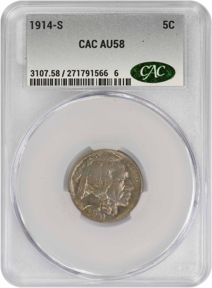 1914-S Buffalo Nickel AU58 CACG (1 of 1)
