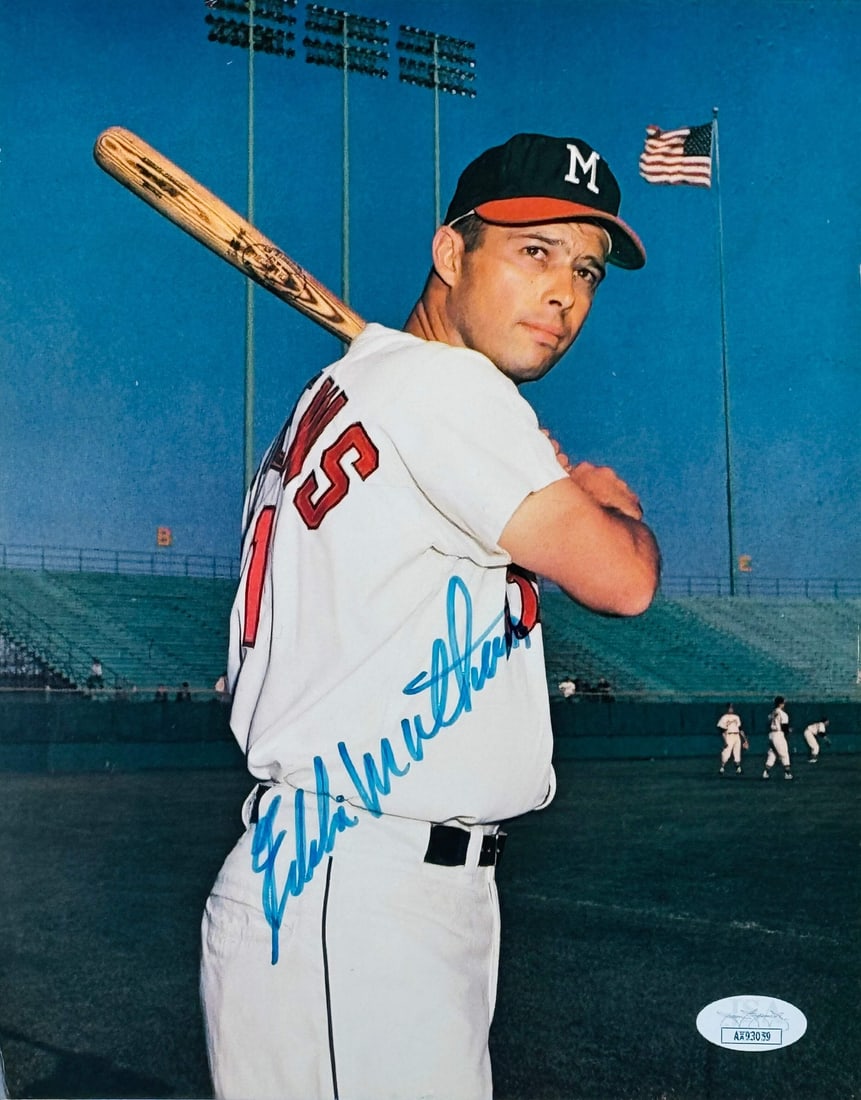 Eddie Mathews Autographed Baseball Photo JSA (1 of 1)