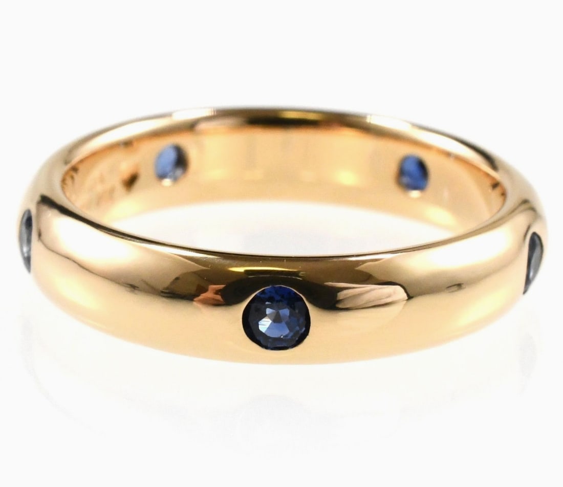 Cartier Stella Sapphire 18k Yellow Gold Band Ring Vintage EU50 US5.25 circa1992 (1 of 10)