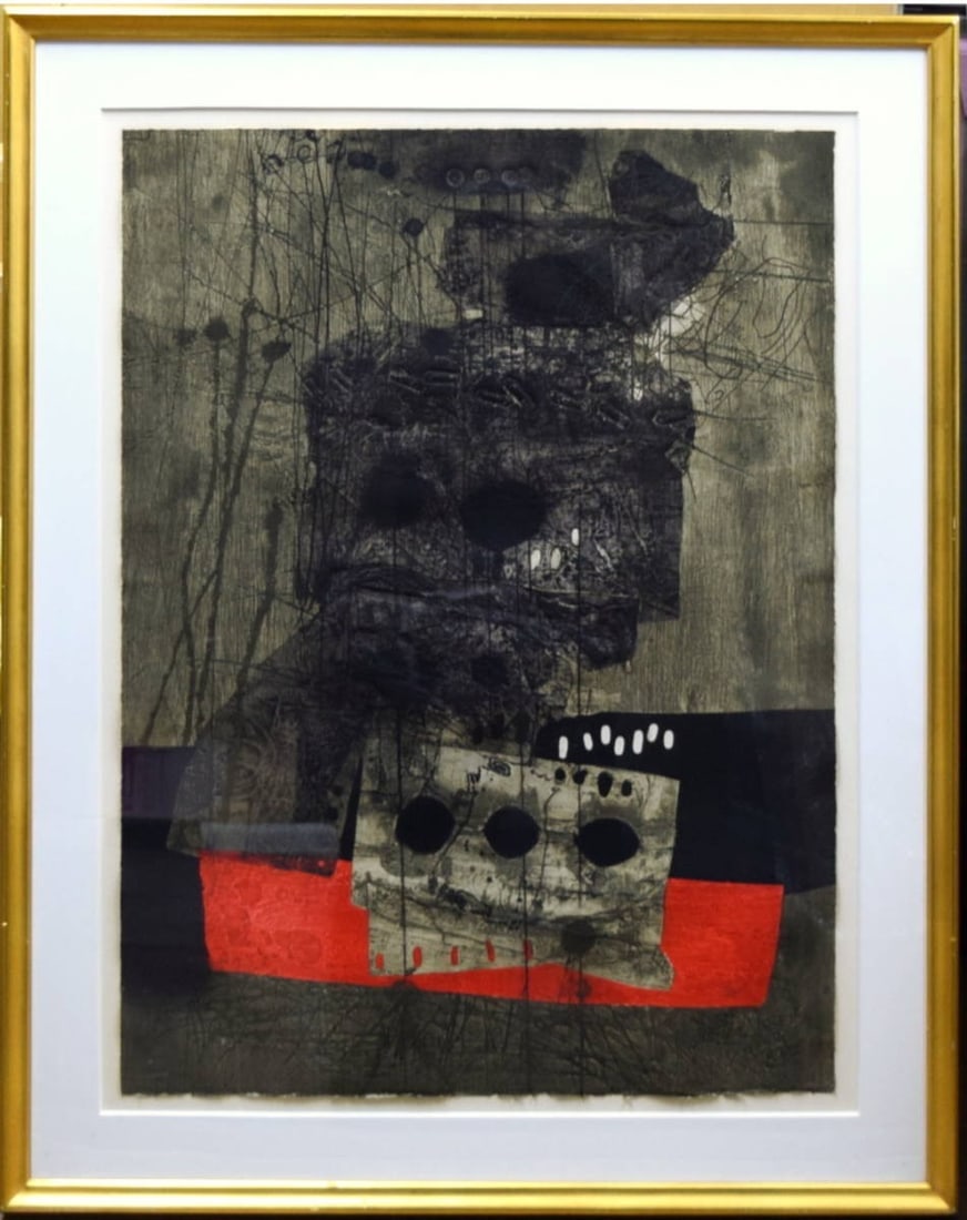 Clave Signed 14/ 99 Aquatint Print Antoni Spanish Modern Art Large Abstract (1 of 10)