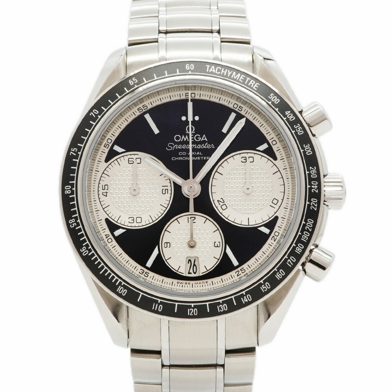 Omega Wristwatch: Omega Wristwatch Stainless steel band provides durability and style, while the black dial adds a touch of sophistication. This Omega wristwatch boasts a classic design with a 40mm case diameter, suita