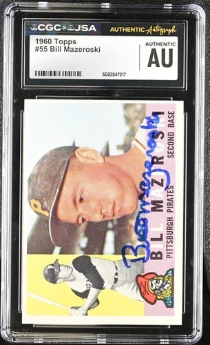 1960 Topps Bill Mazeroski CGC x JSA Auth Signed/ Auto Baseball Card BA202272 (1 of 2)