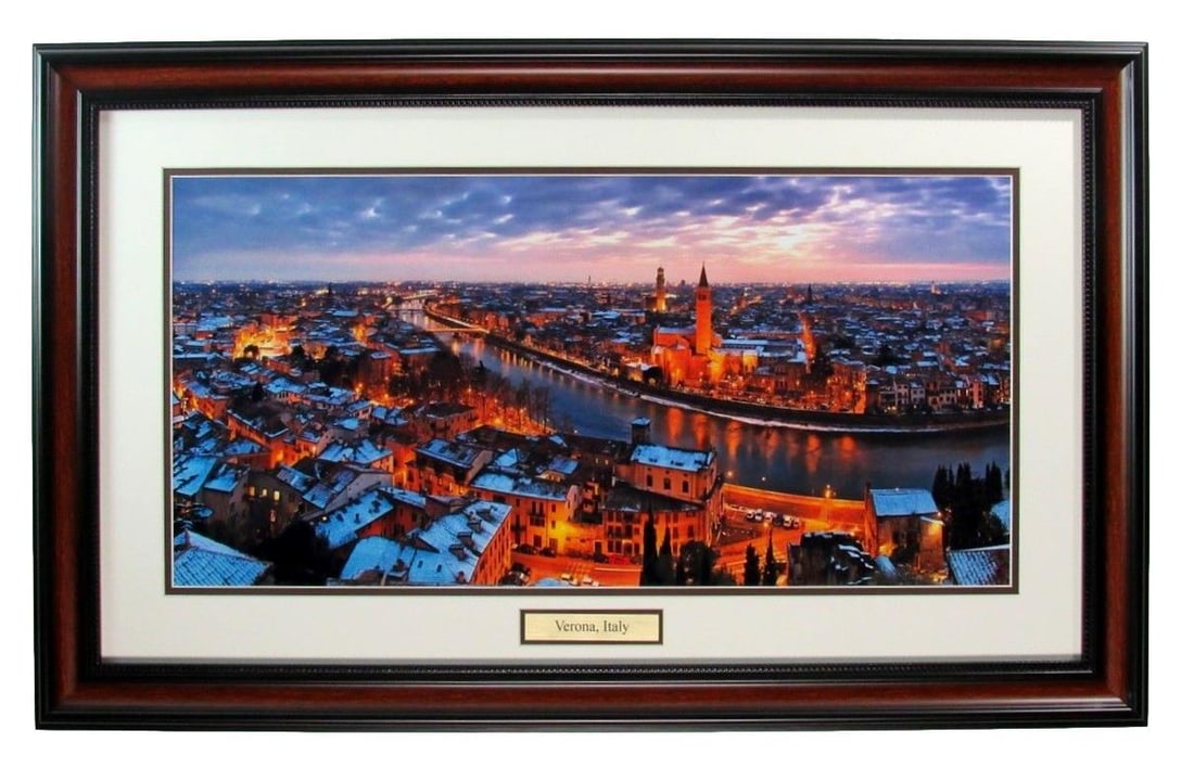 Verona Italy Pano 24x12 Photo Framed 187708 (1 of 2)