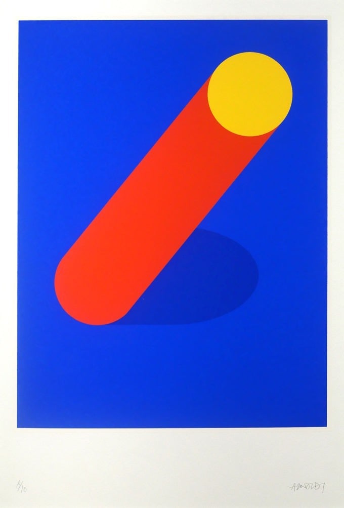 Per Arnoldi Composition Lithograph Signed ED 6/ 10 Framed authentic print - 2