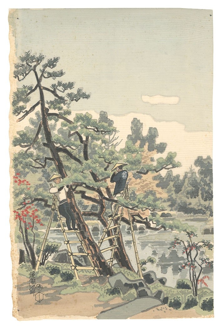 Kyoko chi silk pond mirror painting original signed art: Kyoko chi silk pond mirror painting original signed art Item Specifics: Artist: Ito Nisaburo Subject: Kyoto Landscape Material: Silk Style: Japanese Size: 42.3 x 27.5 cm Product Disclaimer: Please rev
