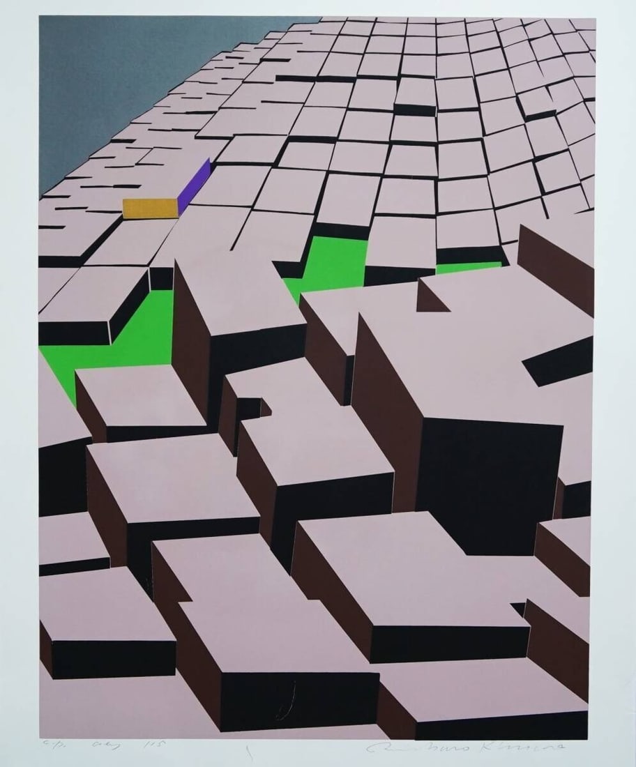 Kimura Risaburo Signed Original City-115 Serigraph 1970 AP Screenprint (1 of 5)