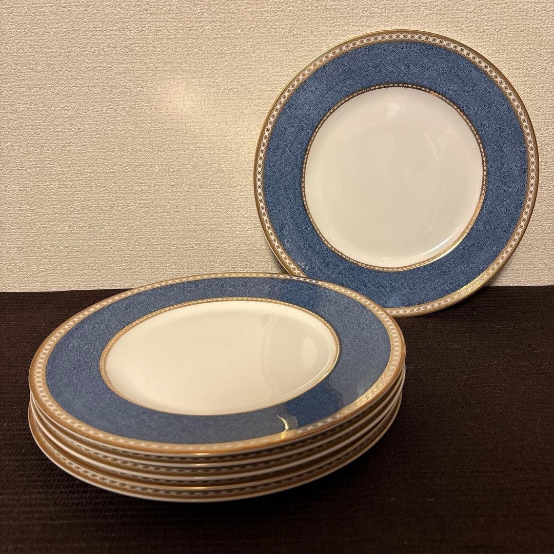 Wedgwood Ulander Powder Blue Dinner Plate 10.8in Black Stamp Bone China England (1 of 10)
