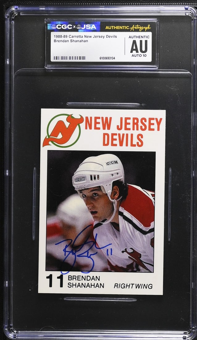 Shanahan 1988-89 Carretta Signed Autographed Card CGC x JSA 10 (1 of 2)
