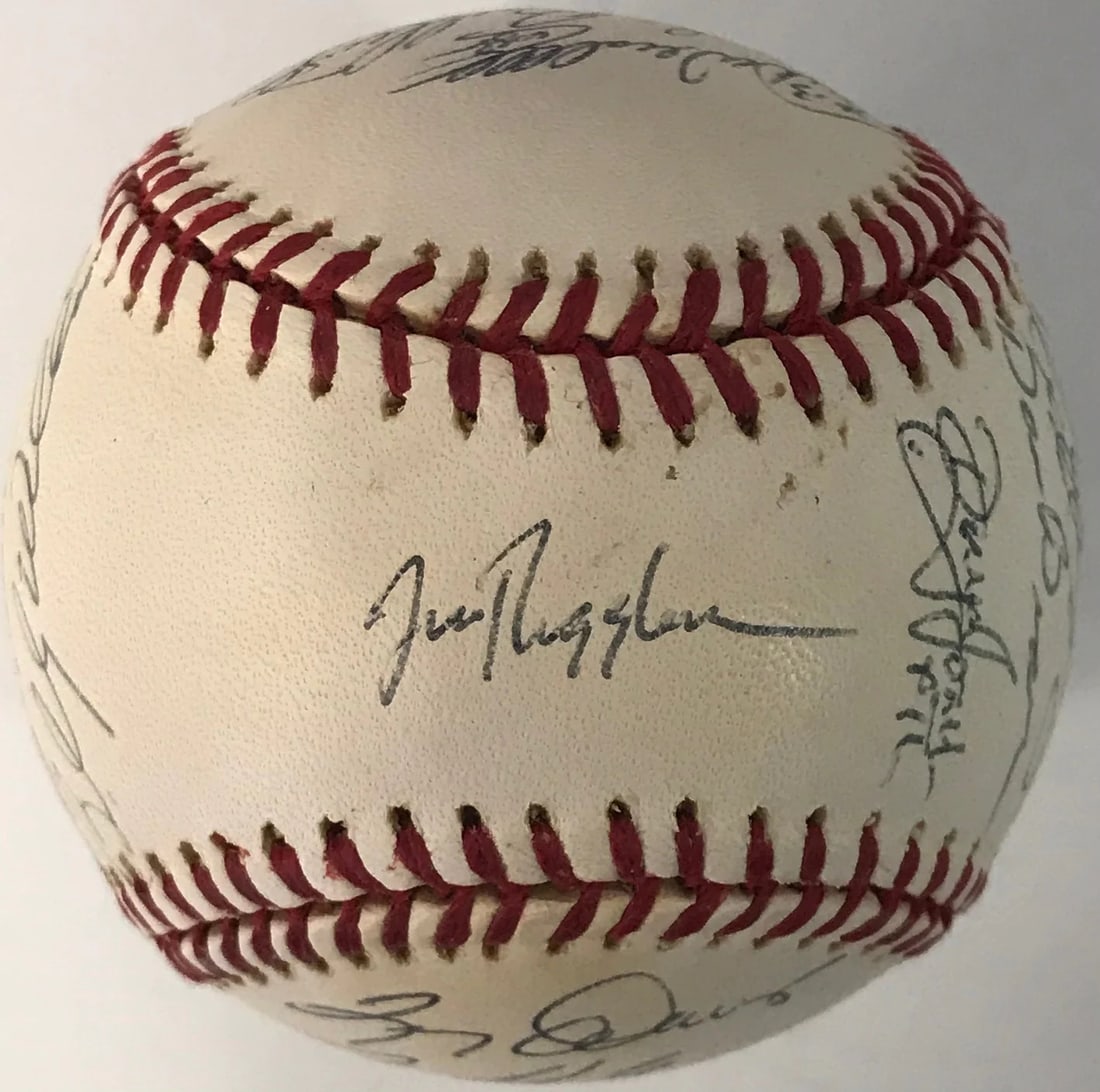 1995 Chicago Cubs Autographed Official Baseball: 1995 Chicago Cubs Autographed Official Baseball Signed in blue pen across an official National League Leonard Coleman baseball, this 1995 Chicago Cubs ball bears the mark of a notable player from