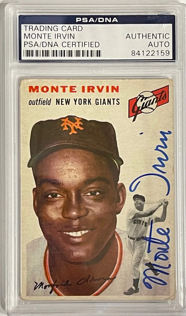 Monte Irvin Autographed 1954 Topps Card #3 (PSA) (1 of 2)