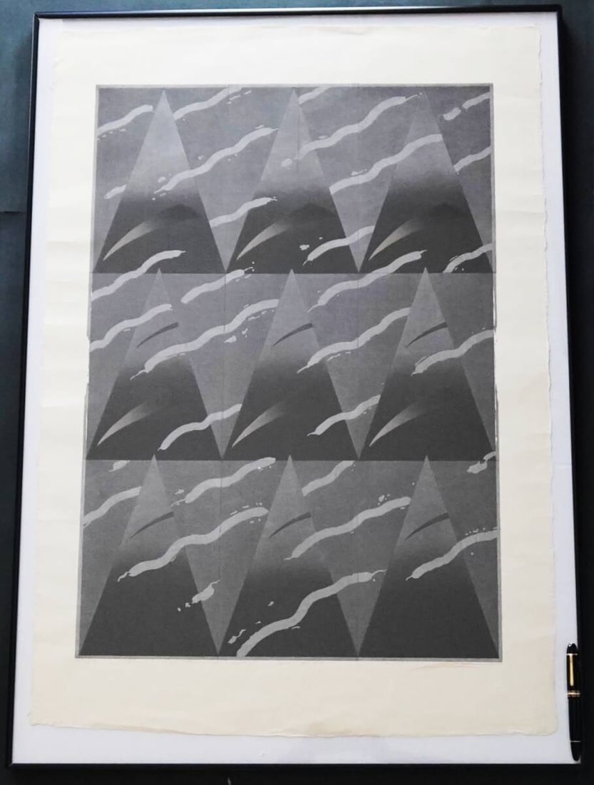 Akira Kurosaki Trace of the Rainbow Woodblock Print 1982 Signed ED 26/ 50 Framed (1 of 7)