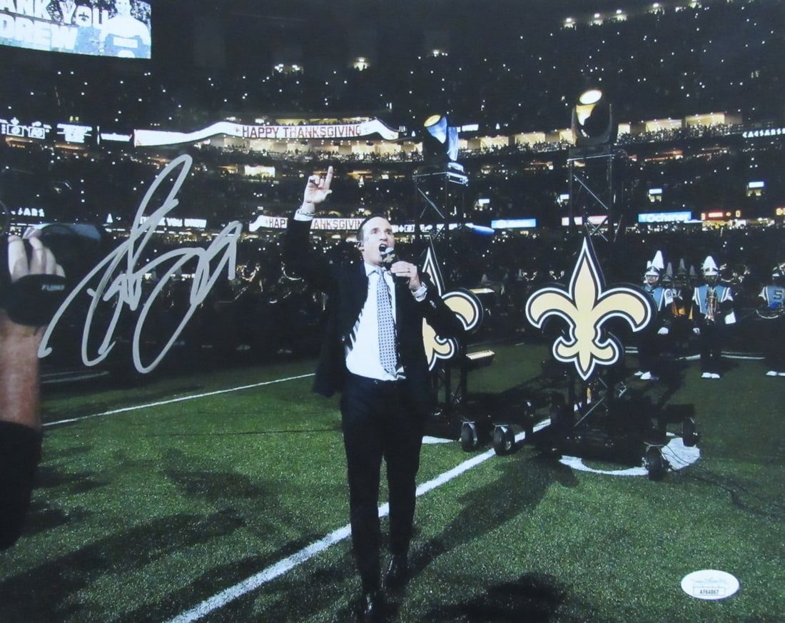 Saints JSA Drew Brees Autographed New Orleans 11x14 Photo (1 of 3)