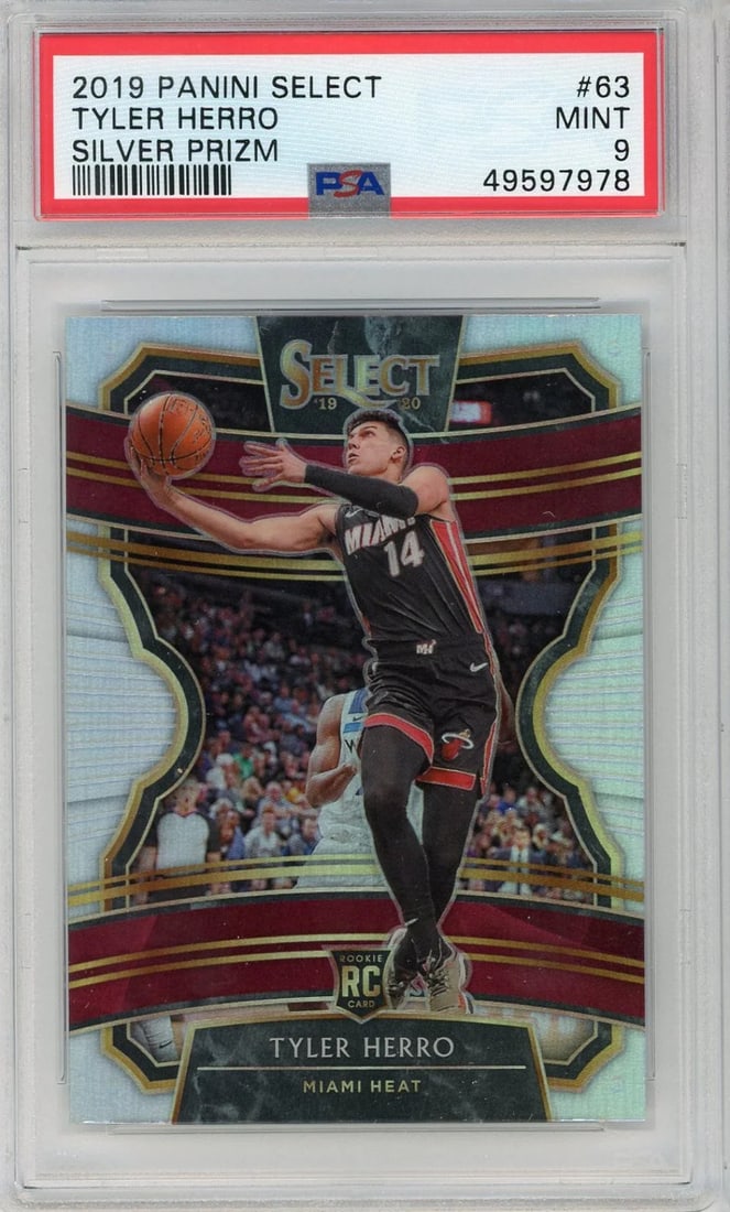 Tyler Herro 2019 Panini Select RC Silver Prizm PSA 9 Mint (1 of 2)
