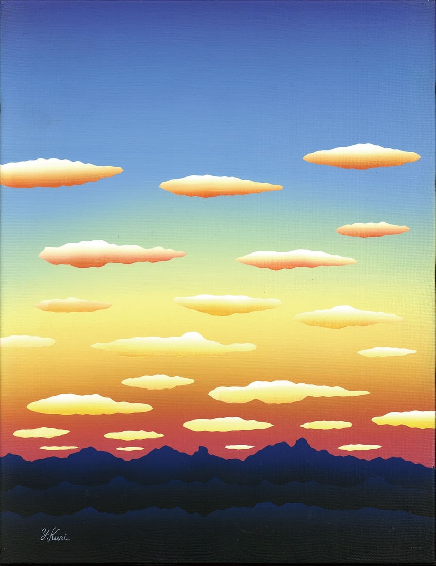 Sunset Japanese Modern Art 1986 Signed Acrylic Original By Yoji Kuri: Sunset Japanese Modern Art 1986 Signed Acrylic Original By Yoji Kuri Item Specifics: Artist: Yoji Kuri Subject: Sunset Material: Acrylic on Panel Style: Japanese Year Of Production: 1986 Product Discl