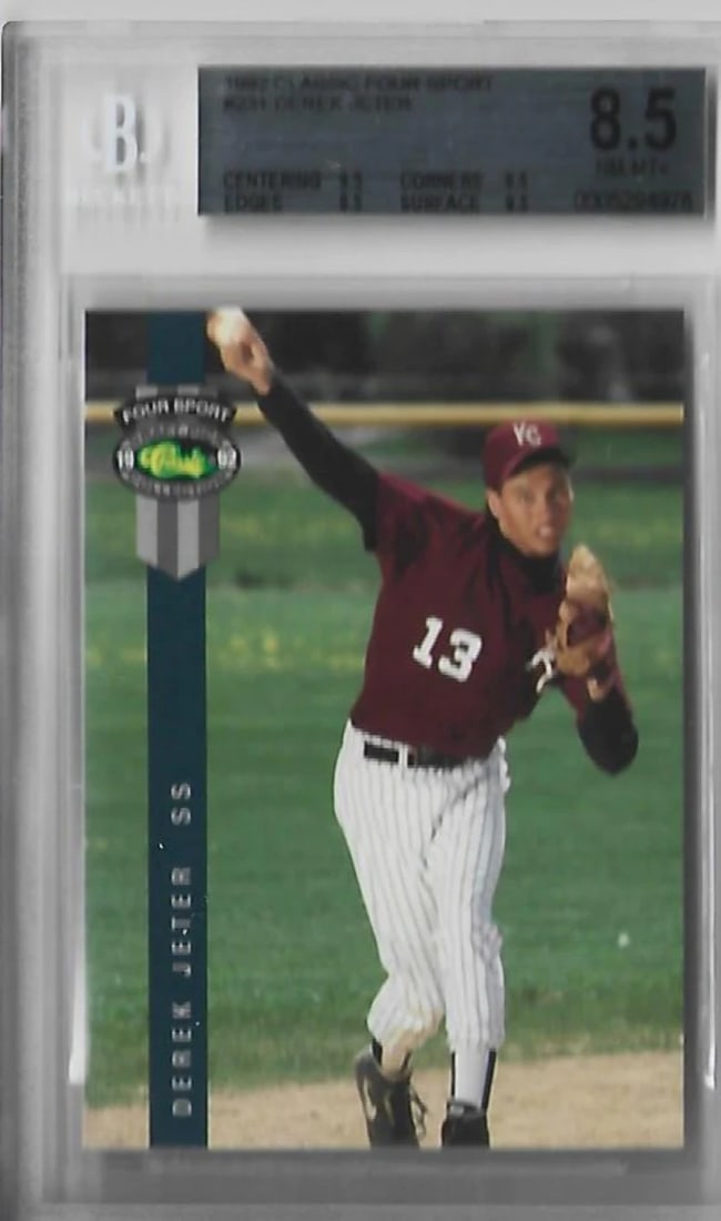 Derek Jeter 1992 Classic Four Sport #231 Beckett (8.5 NM-MT) Card (1 of 2)