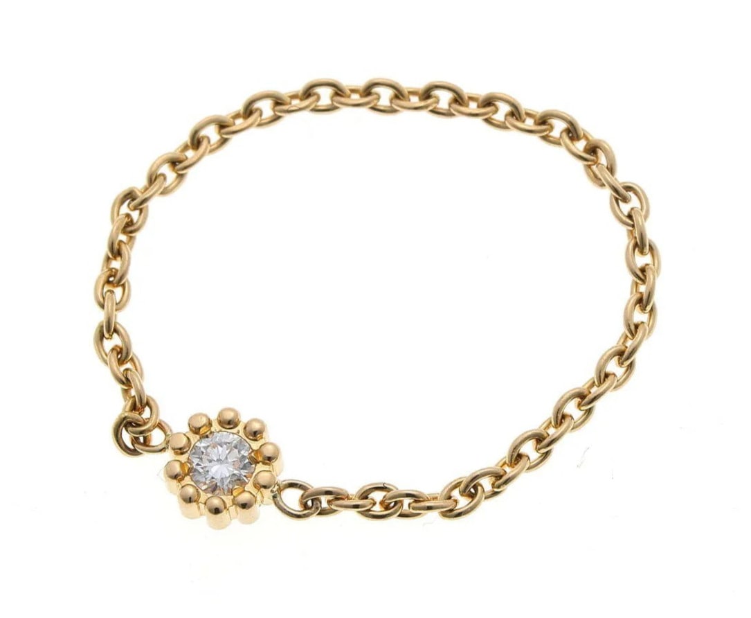 Dior Mimi Rose Diamond 18k Yellow Gold Chain Ring EU52 US6 with Certificate Box: Dior Mimi Rose Diamond 18k Yellow Gold Chain Ring EU52 US6 with Certificate Box Item Specifics: Number Of Diamonds: 1 Antique: No Shape: Round Occasion: Anniversary Birthday Christening Christmas