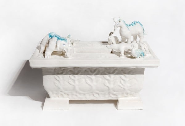 Gen ei Murata Ceramic Flowerpot Animals Under the Tree Unique Signed 2016: Gen ei Murata Ceramic Flowerpot Animals Under the Tree Unique Signed 2016 Item Specifics: Artist: Gen-ei Murata Subject: Animals Under the Tree Material: Ceramic Style: Japanese Year Of Production: 20