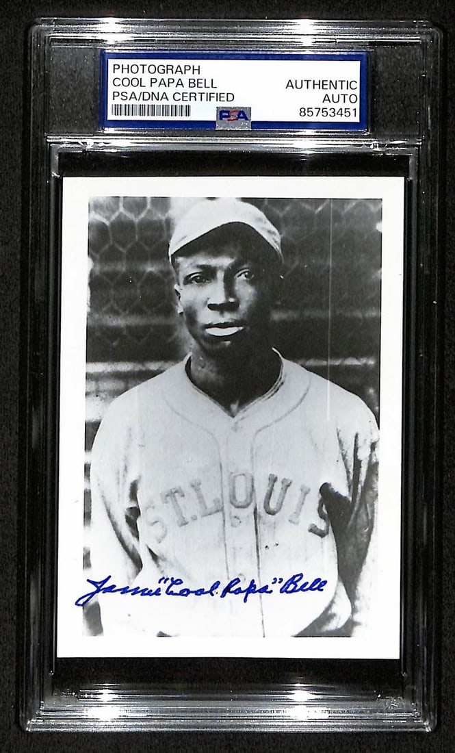 Cool Papa Bell Signed/ Autographed 3.5x5 Photo Postcard HOF PSA/ DNA BA206030: Cool Papa Bell Signed/ Autographed 3.5x5 Photo Postcard HOF PSA/ DNA BA206030 Signed by Cool Papa Bell, this 3.5x5 photo postcard features an iconic baseball moment captured in high-quality detail.