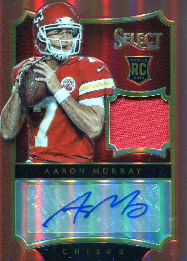 Autographed 2014 Select Prizm Rookie Card Aaron Murray: Autographed 2014 Select Prizm Rookie Card Aaron Murray Item Specifics: Aaron Murray Autographed 2014 Panini Select Prizm Rookie Card Item is signed and numbered 03/30 Item is authenticated by Rich