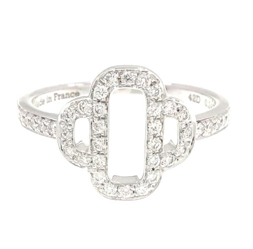 Hermes Attelage Diamond 0.24ct 18k White Gold Cocktail Ring Boxed EU49 US5: Hermes Attelage Diamond 0.24ct 18k White Gold Cocktail Ring Boxed EU49 US5 Item Specifics: Antique: No Main Stone Creation: Natural Occasion: Anniversary Birthday Christmas Engagement Graduation
